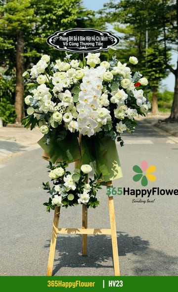 Kệ hoa viếng tông trắng